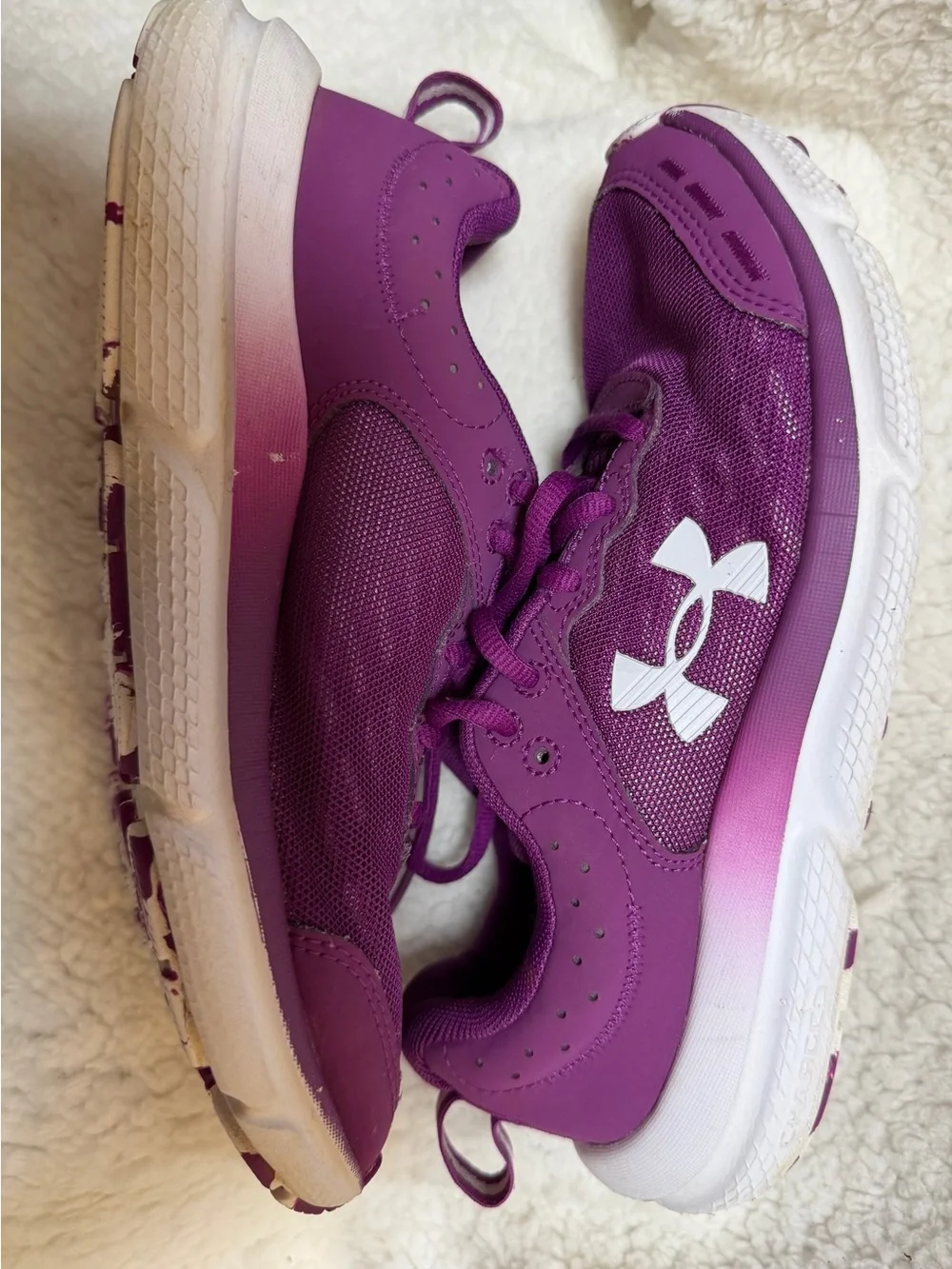 Under Armour Charged Assert 10 Sneakers Andromeda Purple Lace-Up Yourh Size 6